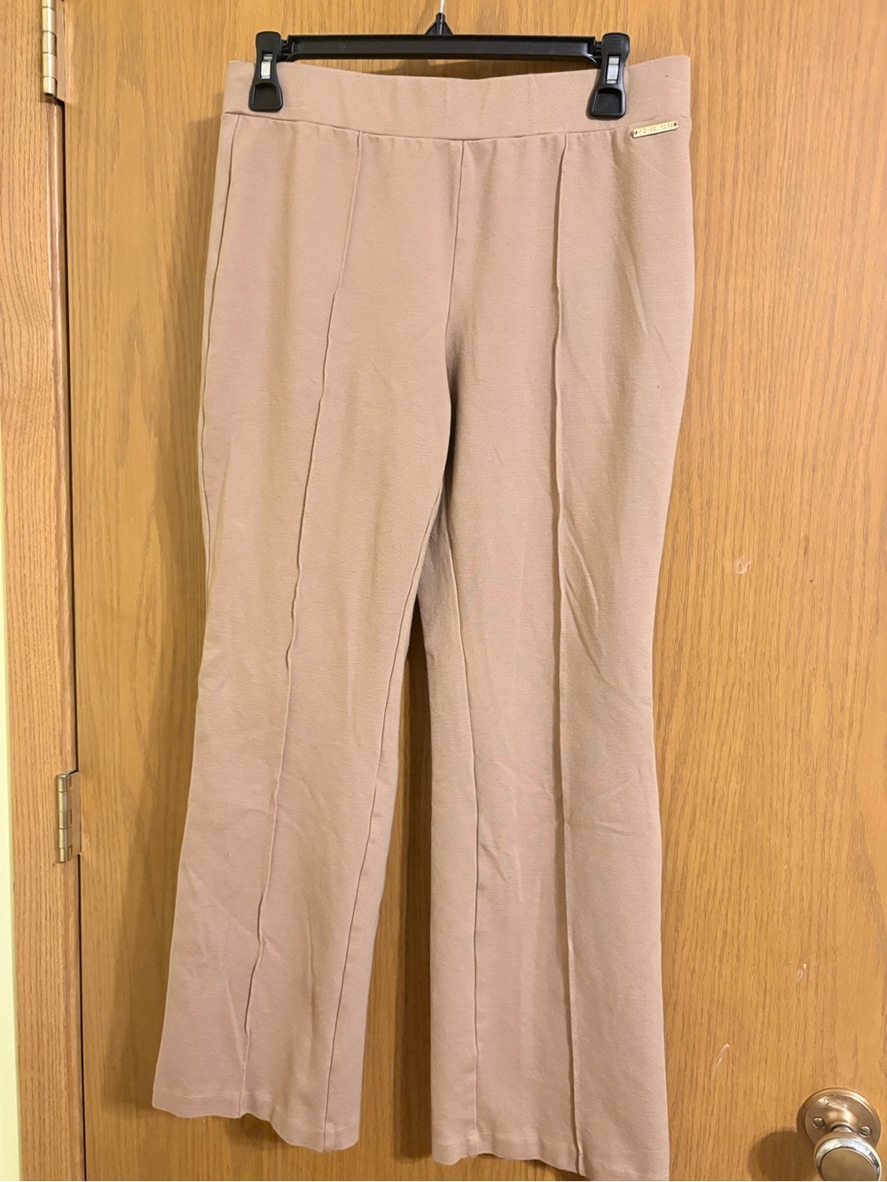 Michael Kors Gold-Nameplate Tan Pants